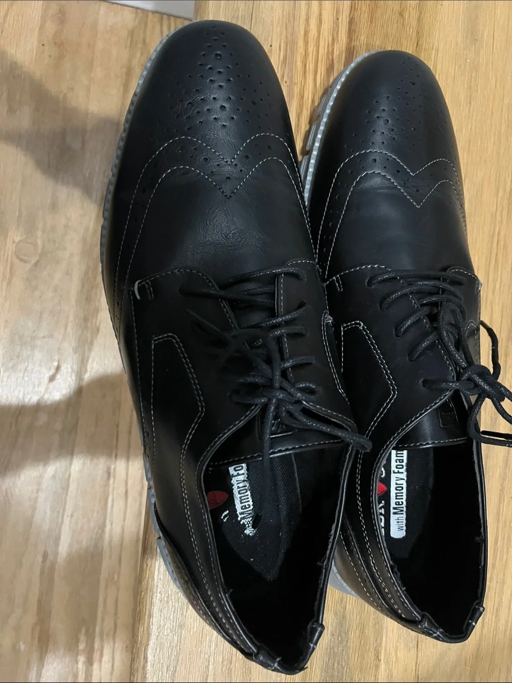 Deer Stags Black Wingtip Derby Dress Shoes